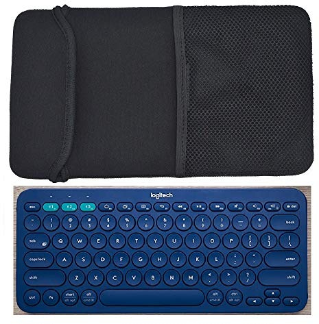 AF-WAN Black Color Neoprene Carrying Protection Sleeve Case Cover for Logitech K480/K380 Multi-Device Bluetooth Keyboard and Arteck HB030B Portable Wireless Keyboard