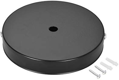 sourcing map Lampe Metall Deckenbaldachin Retro Licht Baldachin Satz, für Lampen Zubehör DIY, Küche, 120mm 4.7 Zoll Schwarz