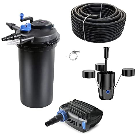 AquaOne Teich Filteranlage Set Nr.30 CPF 15000 Druckfilter 30W Eco Teichpumpe Teichgröße bis 30000l Teichschlauch Bachlauf UV Lampe