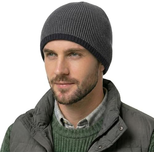ZLYC Herren Winter Strickmützen Dicke Warme Slouch Beanie Mütze