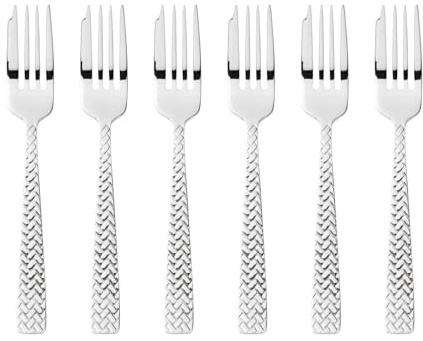 Sambonet 52522A55 Cortina - Set di Forchette da dessert monoblocco in acciaio inox 18/10, 6 pezzi