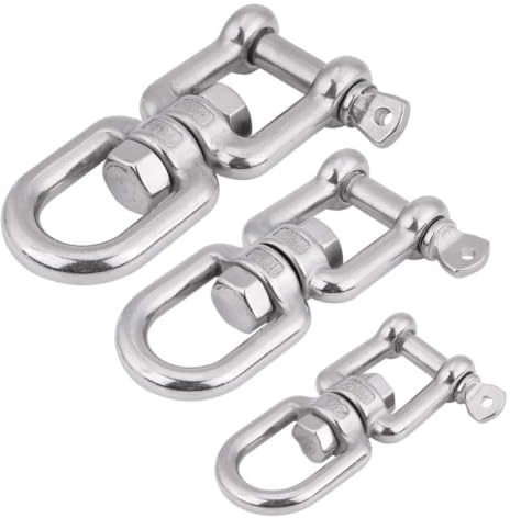 Grilletes Giratorios Marinos, Yctze Resistente Acero Inoxidable 304 Anillo Giratorio Dispositivo de Grillete Enrollable de Repuesto para Cadenas de Ancla Remolque de Recuperación Todoterreno (12mm)