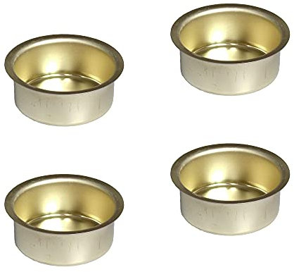Auswahl Größe - Kerzentülle Kerzeneinsatz Kerzenhalter aus Metall, für Baumkerzen, Puppenkerzen, Pyramidenkerzen Tafelkerzen und Teelichter - Hier: 4 Stück Tülle Ø 40 mm (tief)