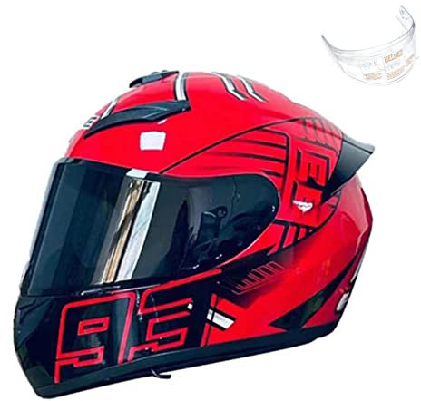 RYDZCLH Integralhelm Motorradhelm Herren Damen Klapphelm Mopedhelm Jet Motorrad-Helm Mit Transparente Sonnenblende Flip-Up Helm Sturzhelm Modular-Helm Rollerhelm Erwachsener ECE-Zugelassen,Rot,L