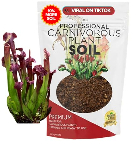 Professional Carnivorous Plant Soil Mix Large 2.2 Quarts Ready to Use, Premium Potting Soil for Venus Flytrap Sundew Pitcher Plant Butterwort, Peat Moss Coco Coir Perlite Blend Made in USA