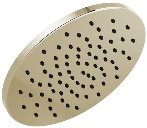 Delta Polished Nickel Round Rain Shower Head, 12 Inch Metal Large Shower Head Rainfall, Overhead Rain Showerhead, 1.75 GPM Flow Rate, Lumicoat Polished Nickel 52158-PN-PR