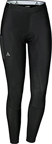 Schöffel Damen Skin Pants Warm 4h L, warme, atmungsaktive Radhose mit Polster für optimale Performance, Fahrrad Unterhosen mit bakteriostatischer Silbernitrat-Behandlung gegen Gerüche, Black, 46