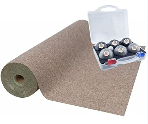 MadeInNature Boule-Kugel und Boccia-Kugel für drinnen und draußen. Gleiches Gefühl wie die klassischen Boccia-Kugeln, 12 Kugeln und Gelände, 2 x 7 m