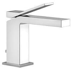 Miscelatore monocomando per lavabo Gessi Rettangolo K, con scarico 1 1/4, sporgenza 128 mm, 53001, Colorazione: cromo