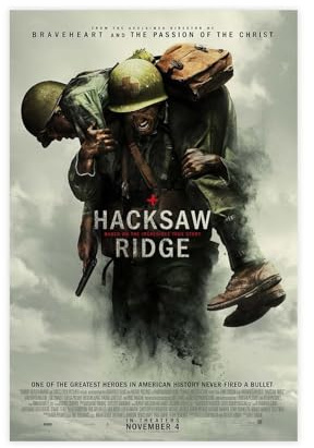 EYEZER Hacksaw Ridge Movie Poster Canvas Poster Bedroom Decor Sports Landscape Office Room Decor Gift Unframe-style 20x30inch(50x75cm)