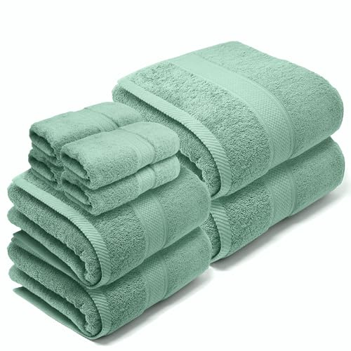 LEBENGOOD Set di Asciugamani Bagno 4 Lavette 30x30, 2 Asciugamani Ospiti/Bidet 50x90, 2 Teli Bagno 70x140 – Asciugamani Doccia Grandi in Cotone 100% Morbidi e Assorbenti, Certificati OEKO-TEX