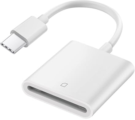Apple - Lector de tarjetas USB C a SD para iPhone 15/15 Plus/15 Pro/15 Pro Max, MacBook Pro M1 Air, iPad Pro/Air, iMac, Surface, Galaxy S24 (blanco-1)