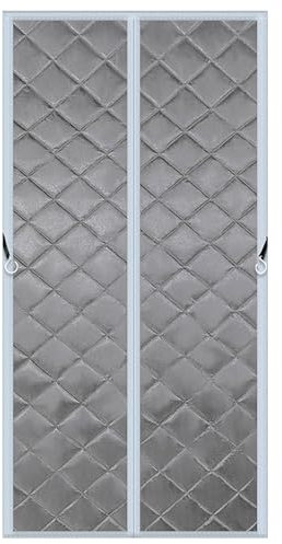WHYATT Thermovorhang Kälteschutz, Magnetischer Wärmeisolierter Türvorhang, Temporäre Türisolationsabdeckung, für Tür (Color : Grey, Size : 51.2x90.5in/130x230cm)