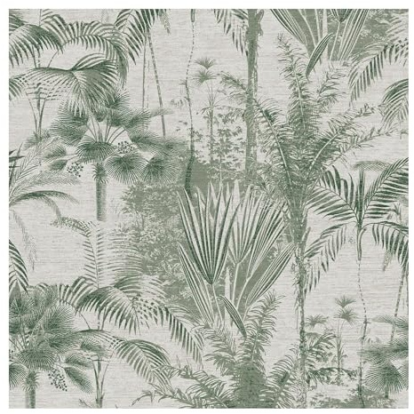 Sublime Jungle Texture Floral Green Wallpaper - Paste The Wall - Green Wallpaper - Contemporary Jungle Palms & Trees Textured Vinyl Design - Feature or 4 Wall Design - Suitable for Any Room