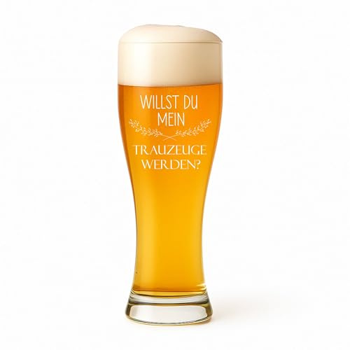 KT-Schmuckdesign Leonardo Weizenbierglas Willst du Mein Trauzeuge Werden? - Geschenkidee, Trauzeugen Frage, Hochzeit, Bester Freund, Geschenk Trauzeuge