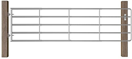 Festnigh 5 Bar Field Gate Steel,Field Gate,Farm Entrance Security Gate,Garden Door Swing Gates,Patio Gate,Security and Privacy,for Outdoor Patio Terrace Fence, (115-300) x 90 cm