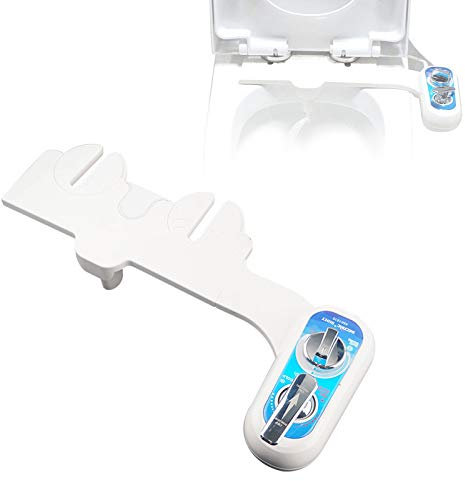 Bidet sedile WC con spruzzatore acqua calda e fredda, ugelli autopulenti, controllo pressione dell'acqua, bidet bagno non elettrico