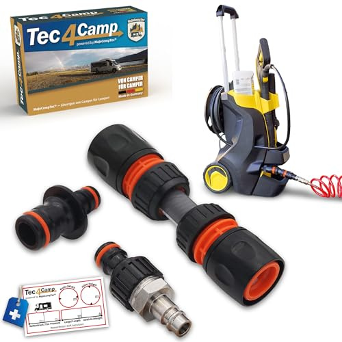 MaJoCompTec® DRYTUBE Adapter zum Entwässern | Frostschutz für Wasserhahn Schlauchtrommel Wasserleitung Hochdruckreiniger | Wohnmobil Garten Zubehör