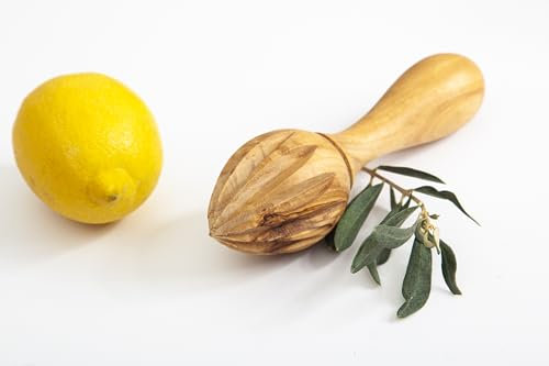 Presse-agrumes manuel en bois d'olivier – Accessoire artisanal pour jus frais et naturels