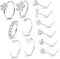 kodivenj 12 Stück Nasenpiercing,Chirurgenstahl Nasenring Piercing Set 20G L Förmiger Nasenstecker Nasenring CZ Silber Nostril Piercing Schmuck Nasenstecker mit Zirkonia für Frauen und Männer