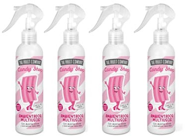 pack de 4 Spray ambientador de chicle de fresa The Fruit Company: Sabor Dulce y Refrescante en Cada Rocío - Ideal para Disfrutar en Cualquier Momento formato ahorro spray multiusos olor
