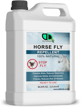 DD Teck 100% Natural Horse Fly Repellent Deet - Free & Skin-Friendly, Prevents Bites, Reduce Distraction, Improves Safety, Enhance Comfort, Multipurpose Use (2.5 LITRE)