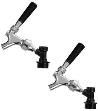 Alipis 2 Pièces Robinet de bière - Tireuse à bière Tasses Mixeur Bouteille soupape Cocktail réservoirs étagère grogneur Brosse à bière Bar Distributeur de bière Robinet de fût abs Black