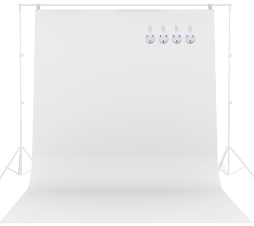 WYYFXY® 2x3m Fotohintergrund Weiß Stoff Foto Hintergrund Fotografie Fotowand Faltbare Fotoleinwand Weißer Leinwand für Fotostudio, Fotoshooting, Video, Modefotografie