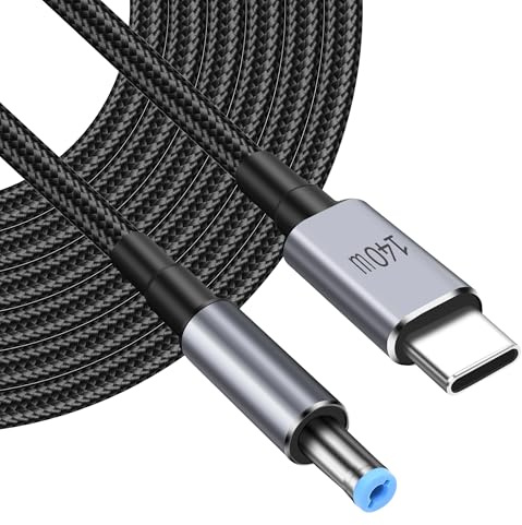 MEIRIYFA USB C to DC 5.5mm x 2.1mm Power Cable Quick Charging Cord, PD 140W 7A USB Type C Input to DC 5.5x2.1mm Output Power Cable for Phones, Tablets, Laptop, Router (1.8M)