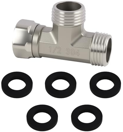 Connecteur en T 3 Voies en Cuivre Massif avec Vanne d’Inversion G1/2 et Dents Latérales 1/2, Robinet WC 3 Voies pour Chasse d’Eau, Machine à Laver, Piscine et Plomberie Domestique, Durable et Étanche