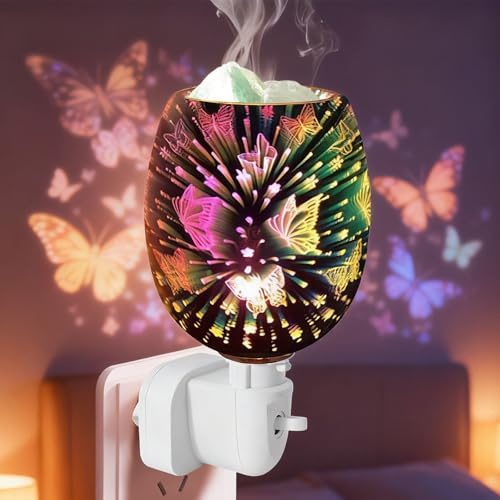 Porfoyo Elektrisk doftlampa, doftlampa, aromalampa för doftvax, vaxsmältlampa, 3D elektrisk glas doftlampa för hem, sovrum, kontor, yoga