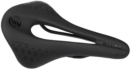 Mixed Carbon Fiber Bike Saddle – Lightweight Ergonomic Bicycle Seat with Hollow Design, Shock-Absorbing & Breathable, Fits Road Bike, MTB, Gravel & Hybrid Bicycles (Matte Black)
