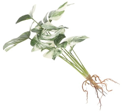 Homoyoyo Piante Artificiali Resistenti per Decorazione Casa Foglie Monstera Realistiche Verde Bianco per Ufficio e