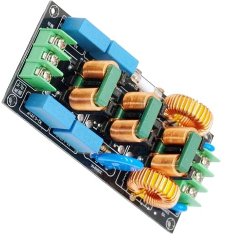 Iuhtrb Filtre de puissance sonore professionnel à 4 étapes 220 V Réduction du bruit de ligne améliore les signaux Claritys Build Home Cinéma Power Lines Conditionneur