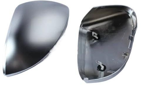 Auto Spiegelkappen Seitenflügelspiegelkappen für Golf 8 VIII für MK8 für GTI für GTD für GTE R-Abdeckungen Silber 2020 2021 2022 Chrom(No blind spot holes)