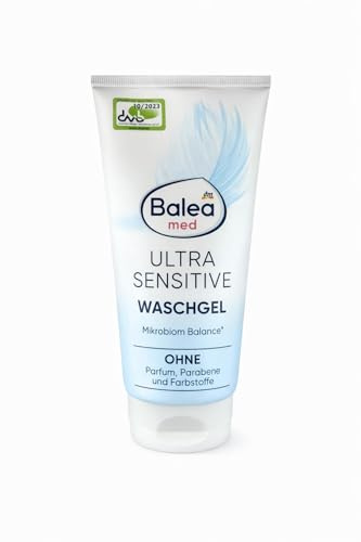 Balea med Ultra Sensitive tvättgel – mild rengöringsgel för känslig hud – utan parfym, parabener och färgämnen – mikrobiom balans