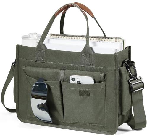 bergsalz Handtasche Arbeitstasche Damen,wasserdicht Canvas Shopper Tasche Umhängetasche Damen mittelgroß Für Büro, Reise & Alltag