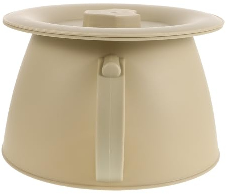 Generic Orinal de Plástico Engrosado con Tapa, Urinario Portátil Personas Mayores, Color Amarillo Claro, Recipiente para Orina para Uso en Casa y Viaje