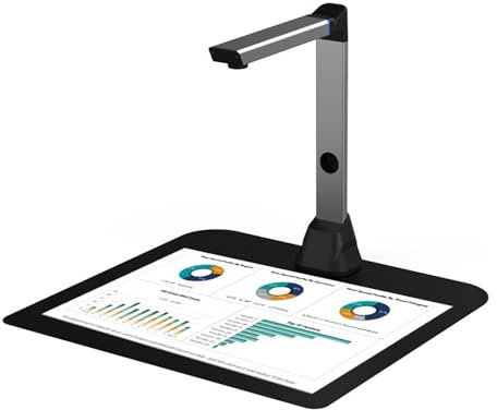 V8 Book Document Scanner High Definition 8MP Bärbar Scanner for kontorslärare, Fångststorlek A3 Multi-Language för Commercial Studio