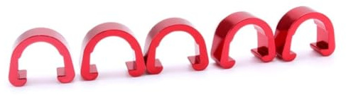 OHPHCALL Clip Fermacavo Bici Forma C in Lega di Alluminio, 10 Unitá Riutilizzabili per Fissaggio Cavi Freno e Cambio, Adatti per Bici da Strada e Mountain Bike, Colore Rosso