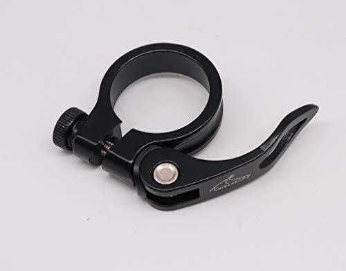 CarbonEnmy Alu Fahrrad Sattelklemme mit Schnellspanner Saddle clamp 35 mm (Schwarz)