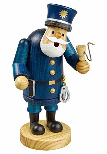 Räuchermännchen Räuchermann Räucherfigur Rauchfigur Polizist ca. 18 cm hoch, aus Holz, Weihnachten Advent Geschenk (30114-18)