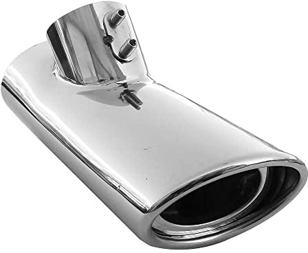 Auspuffblende Gebogen Endrohr Edelstahl Auto Endrohrblenden Auspuffendrohr Auspuffrohr Tuning Universell Schalldampf Blende Sport Rund Chrom Auspuffspitzen