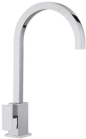 Paini - Rubinetto Miscelatore Monocomando Cucina Lavello, Quadrato Laterale, Cromato, Leva laterale orientabile, Design moderno, interamente prodotto e lavorato in Italia