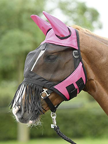 BUSSE everline Fliegenmaske FLY COVER FRANSEN, pink/schwarz, Warmblut