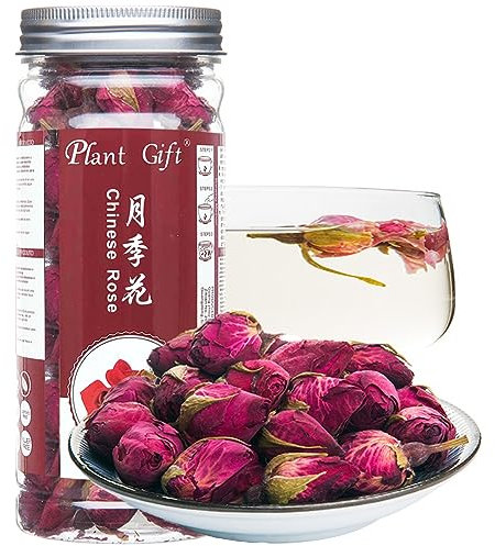 Plant Gift Chinese Rose Flower, 月季花 Red Rose Tea, Dried Rose Petals, Herbal Flower Petals, Rosebud Flower Herb Loose Leaf Tea Fragrant Natural Healthy Herbal Tea 50G/1.76oz