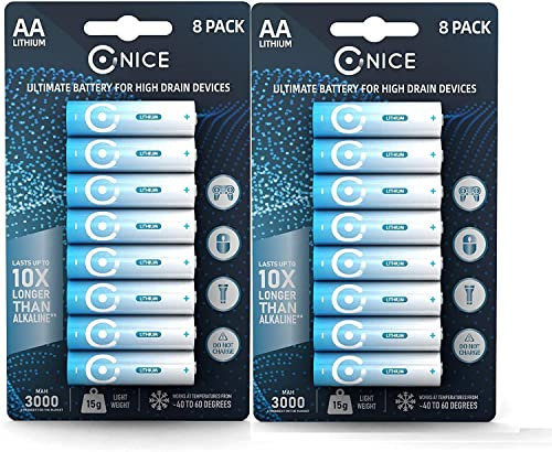 BATERIAS AA DE Litio DE Alta Potencia 3000MAH 1.5V Consolas Xbox O CÁMARA FOTOGRAFICA (Paquete DE 16)