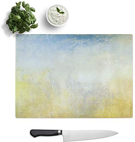 Kitchen Chopping Board Glass - J.M.W. Turner (Joseph Mallord William Turner) Venice with Salute - Textured Worktop Saver Cutting Board - Heat Resistant, Shatterproof and Hygenic - 28.5 x 20 cm