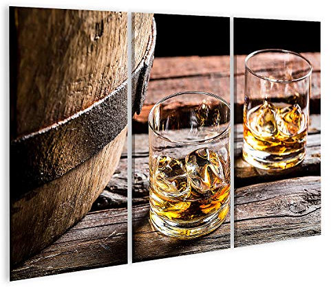 islandburner Cuadro en Lienzo Un Vaso de Whisky en el Viejo sótano Cuadros Modernos Decoracion Impresión Salon