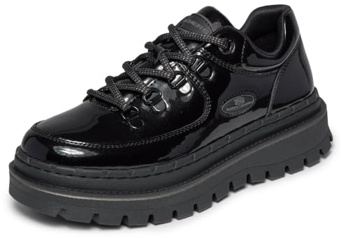 Skechers Women's Jammers - Cool Block Women's Sneaker Boots with Memory Foam, Black Patent, 7.5